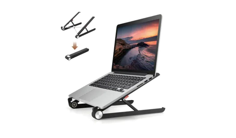 Elecom Laptop Stand Folding Compact 2-Step Angle Adjustment Up to 15.6 Inches (PCS-LTSC2BK)