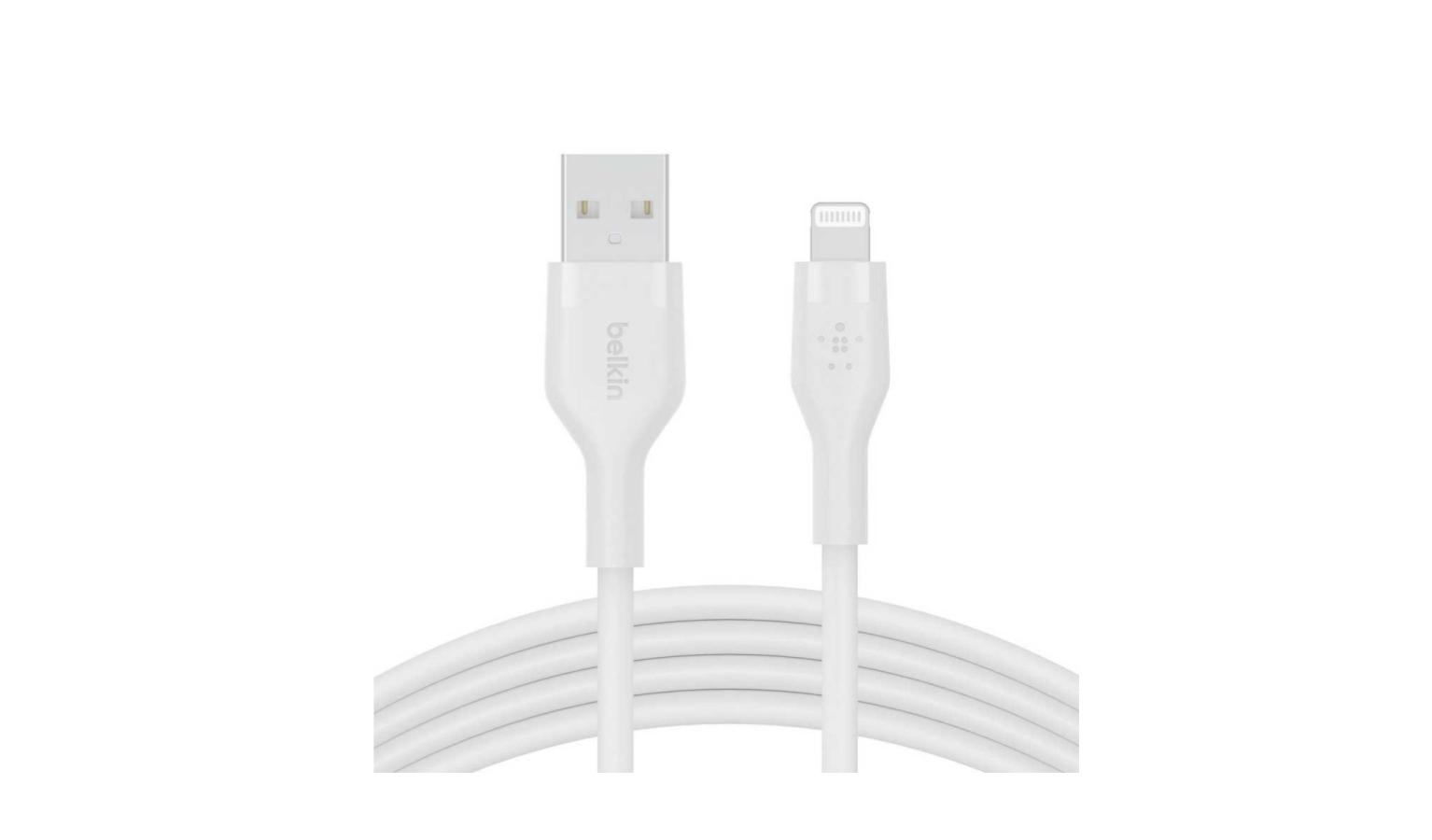 Belkin USBA to Lightning 1m Cable CAA008BT1MWH White Harvey Norman