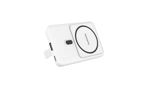 Mazer Infinite Boost Mag Stand Mini Qi Wireless 10,000mAh Power Bank - White