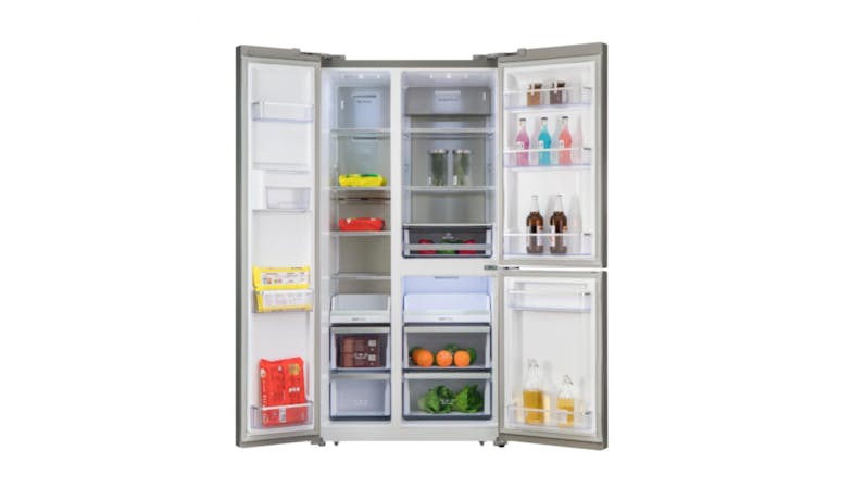 Europace 639L Premium 3 Door Side by Side Refrigerator - Gun Metal