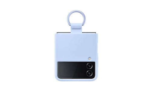 Samsung Galaxy Z Flip4 Silicone Cover with Ring - Arctic Blue (IMG 1)