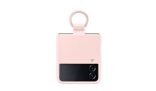 Samsung Galaxy Z Flip4 Silicone Cover with Ring - Pink (IMG 1)