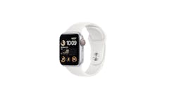 Apple Watch SE GPS + Cellular 40mm Silver Aluminium Case with White Sport Band - Main