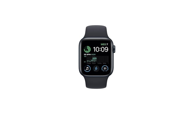 Apple Watch SE GPS 40mm Midnight Aluminium Case with Midnight Sport Band  - Side View