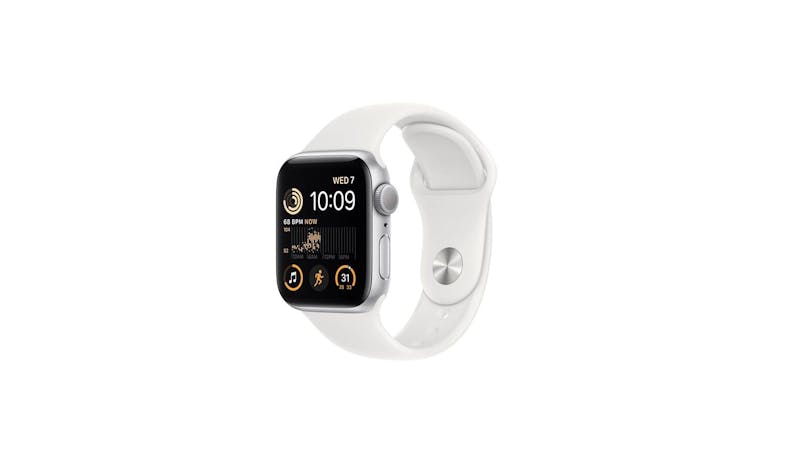 Apple Watch SE GPS 40mm Silver Aluminium Case with White Sport Band  - Main