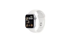 Apple Watch SE GPS 44mm Silver Aluminium Case with White Sport Band  - Main