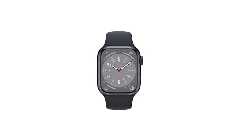 Apple Watch Series 8 GPS + Cellular 41mm Midnight Aluminium Case with Midnight Sport Band (01)
