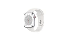 Apple Watch Series 8 GPS 45mm Silver Aluminium Case with White Sport Band  - Main