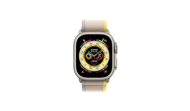 Apple Watch Ultra GPS + Cellular 49mm Titanium Case with Yellow/Beige Trail Loop (MNHK3ZP/A)  (Main)