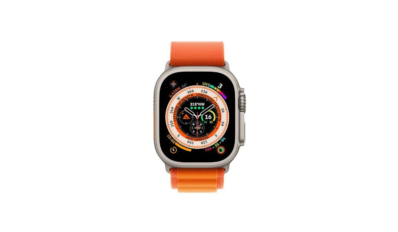 Apple Watch Ultra GPS + Cellular 49mm Titanium Case with Orange Alpine Loop (Main)