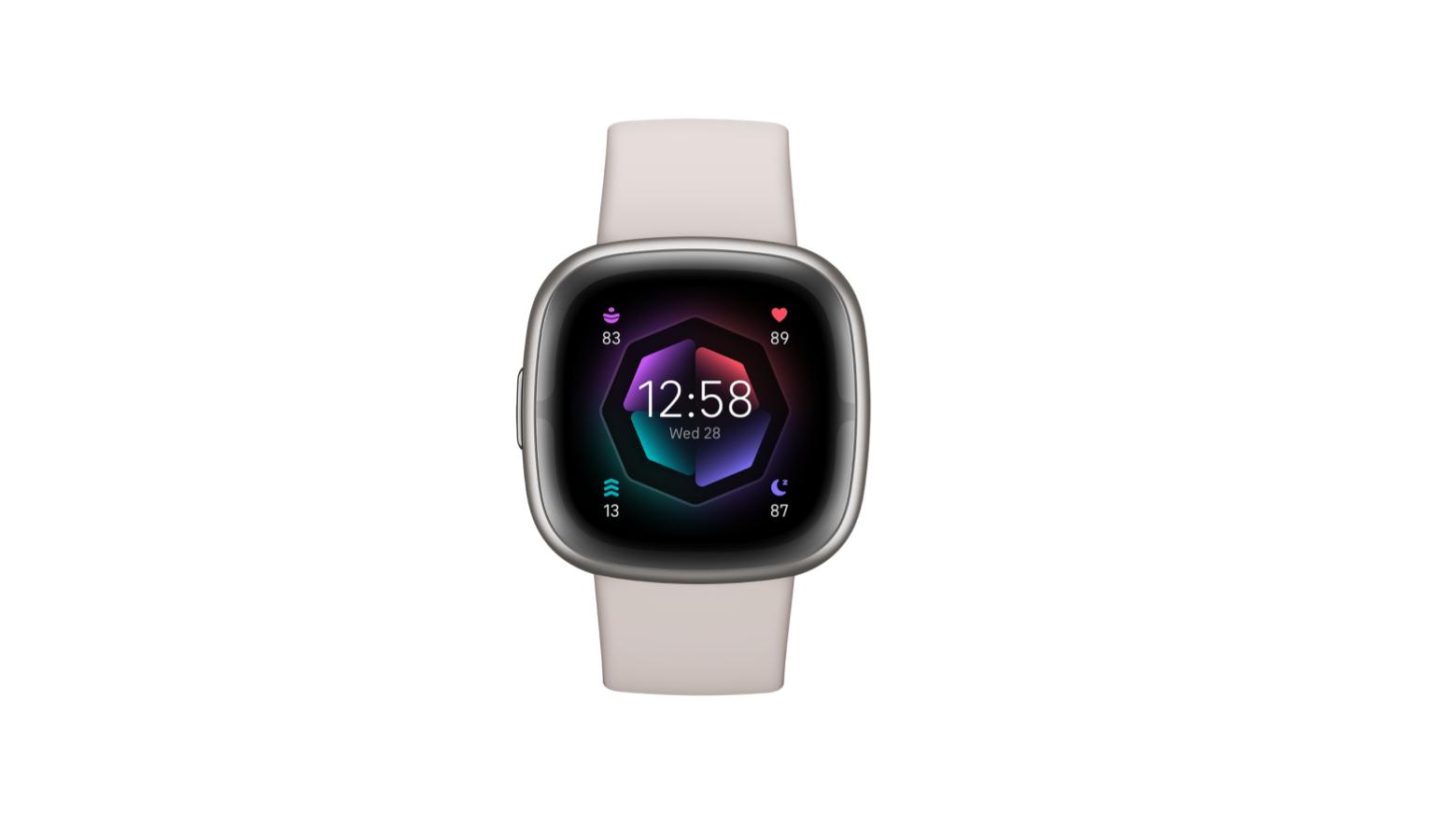 Fitbit Sense 2 Smartwatch - Lunar White / Platinum Aluminium