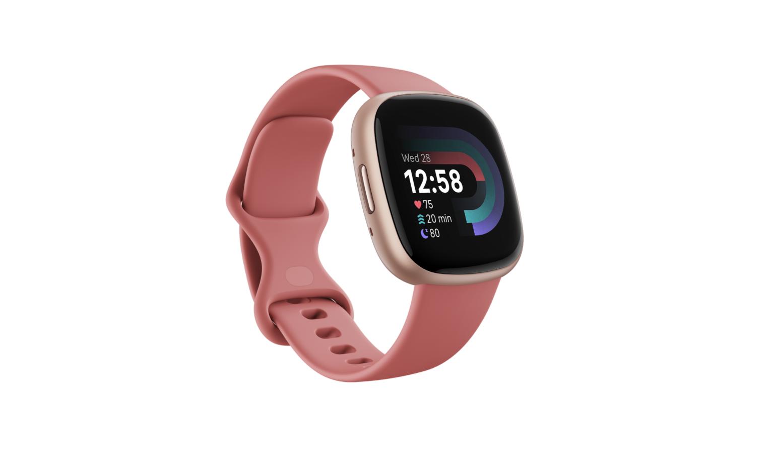 Fitbit versa peach rose best sale gold aluminium