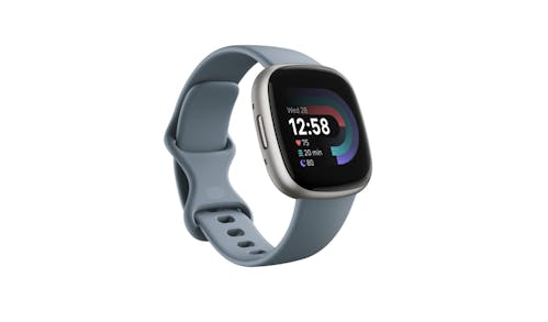 Fitbit Versa 4 Smartwatch - Waterfall Blue/ Platinum Aluminium FB523SRAG