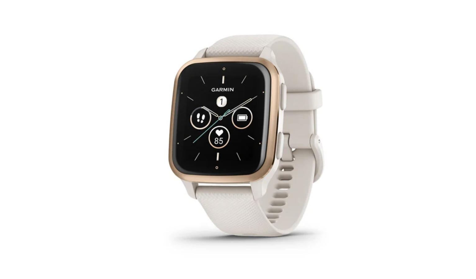 Garmin Venu Sq 2 Music Edition Smartwatch - Cream Gold Aluminum