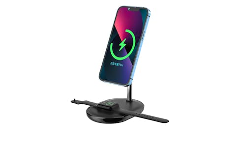 Mazer MagSafe 2-in-1 Hybrid Wireless Charging Stand MAGDESK600-BK