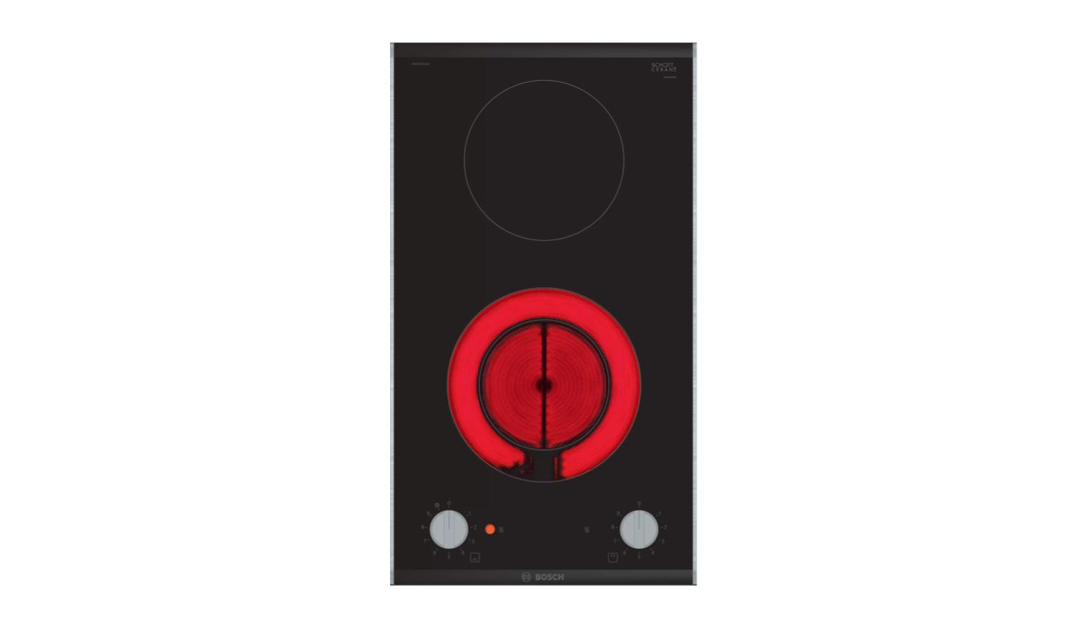 Bosch Serie | 2 Domino Hob, Electric 30cm Black, Surface Mount with Frame PKF375CA2E