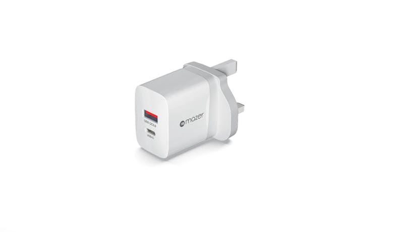 Mazer SuperMINI PD 20W USB-C and USB-A Wall Charger - White GAN20UKV3-WH