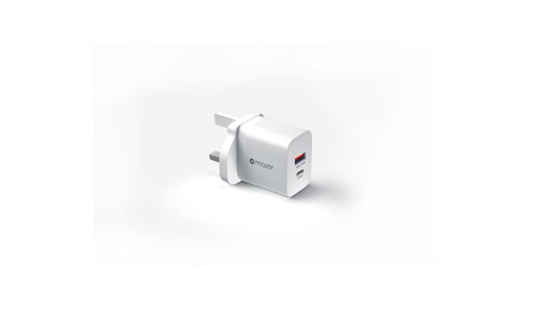 Mazer SuperMINI PD 20W USB-C and USB-A Wall Charger - White GAN20UKV3-WH