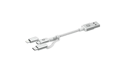 Mophie USB-A USB-C USB 3 Way Connection Cable - 1m (White)