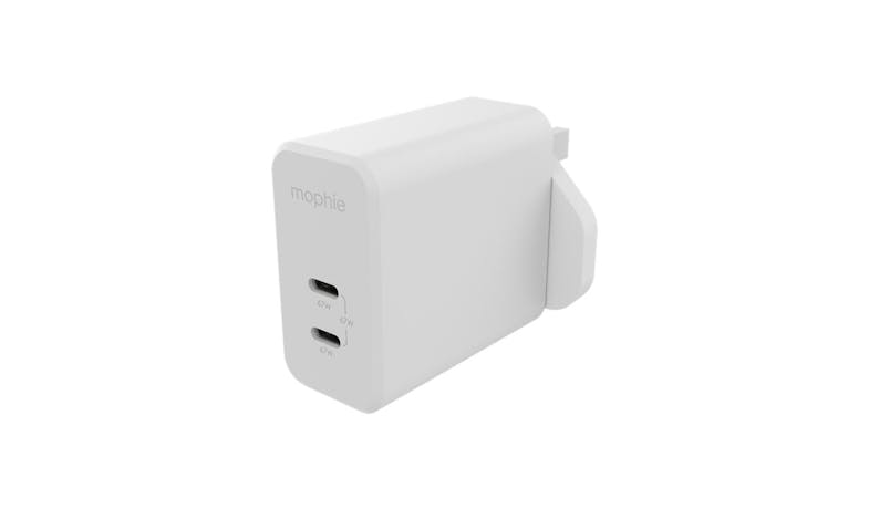 Mophie Wall Charger Adapter USB-C DUAL 67W GAN - White