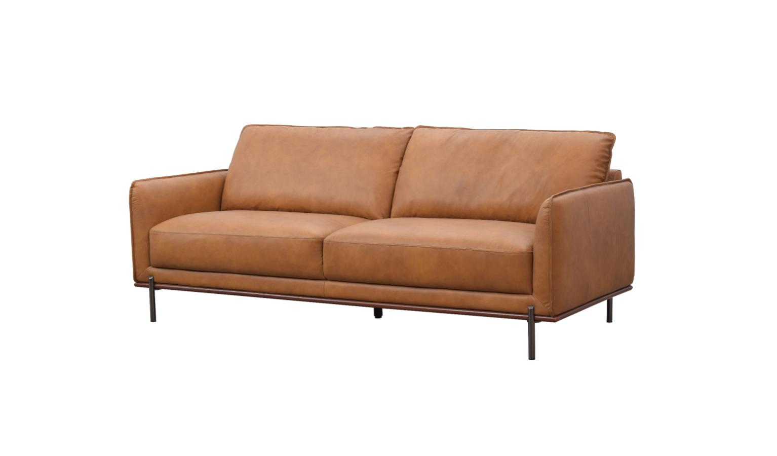 Harvey norman discount tan leather couch