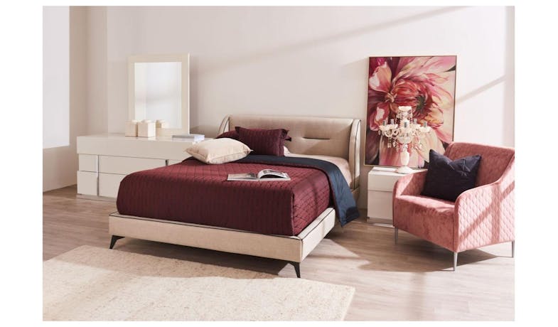 Elly Queen Bed Frame in Fabric Upholstery