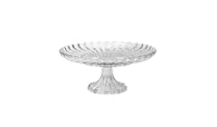 Farthing Cut Glass Ribbed Pedestal Plate Leftpt