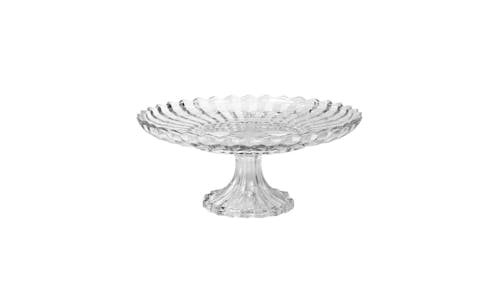 Farthing Cut Glass Ribbed Pedestal Plate Leftpt