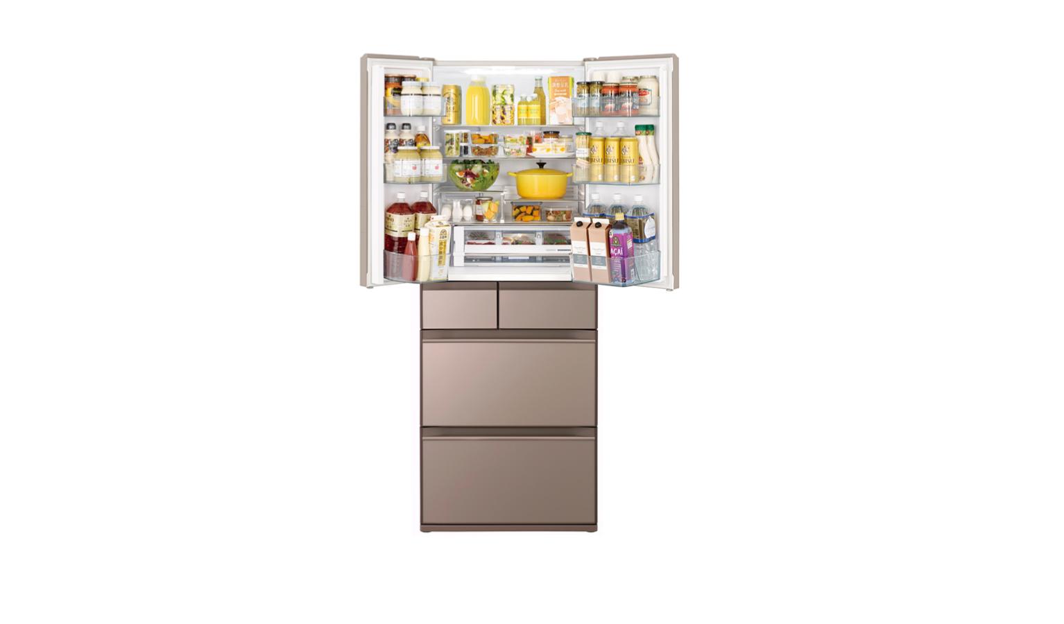 Hitachi RHW540RSXN 416L 6Doors Refrigerator Crystal Champagne