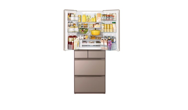 Hitachi 417L 6-Doors Refrigerator R-HWS540RS-XN - Crystal Champagne