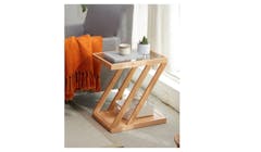 Eazzo Side Table with Tempered Glass Top