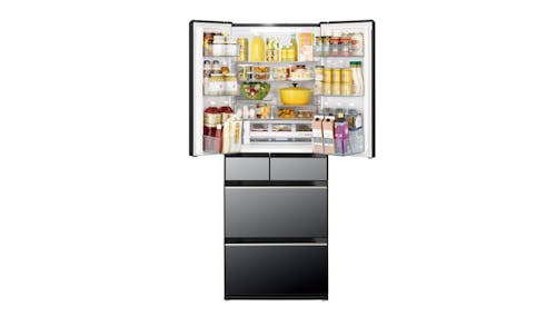 Hitachi 475L 6 Doors Refrigerator - Crystal Black R-HW620RS-XK