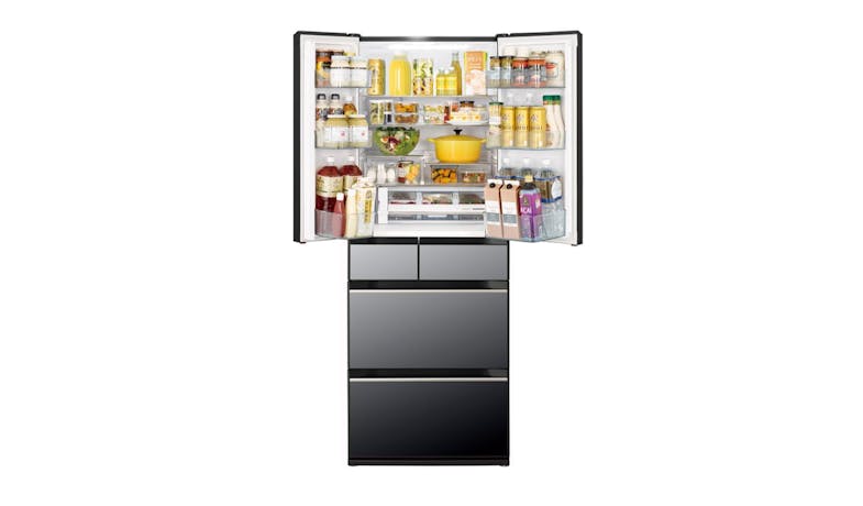 Hitachi 475L 6 Doors Refrigerator - Crystal Black R-HW620RS-XK