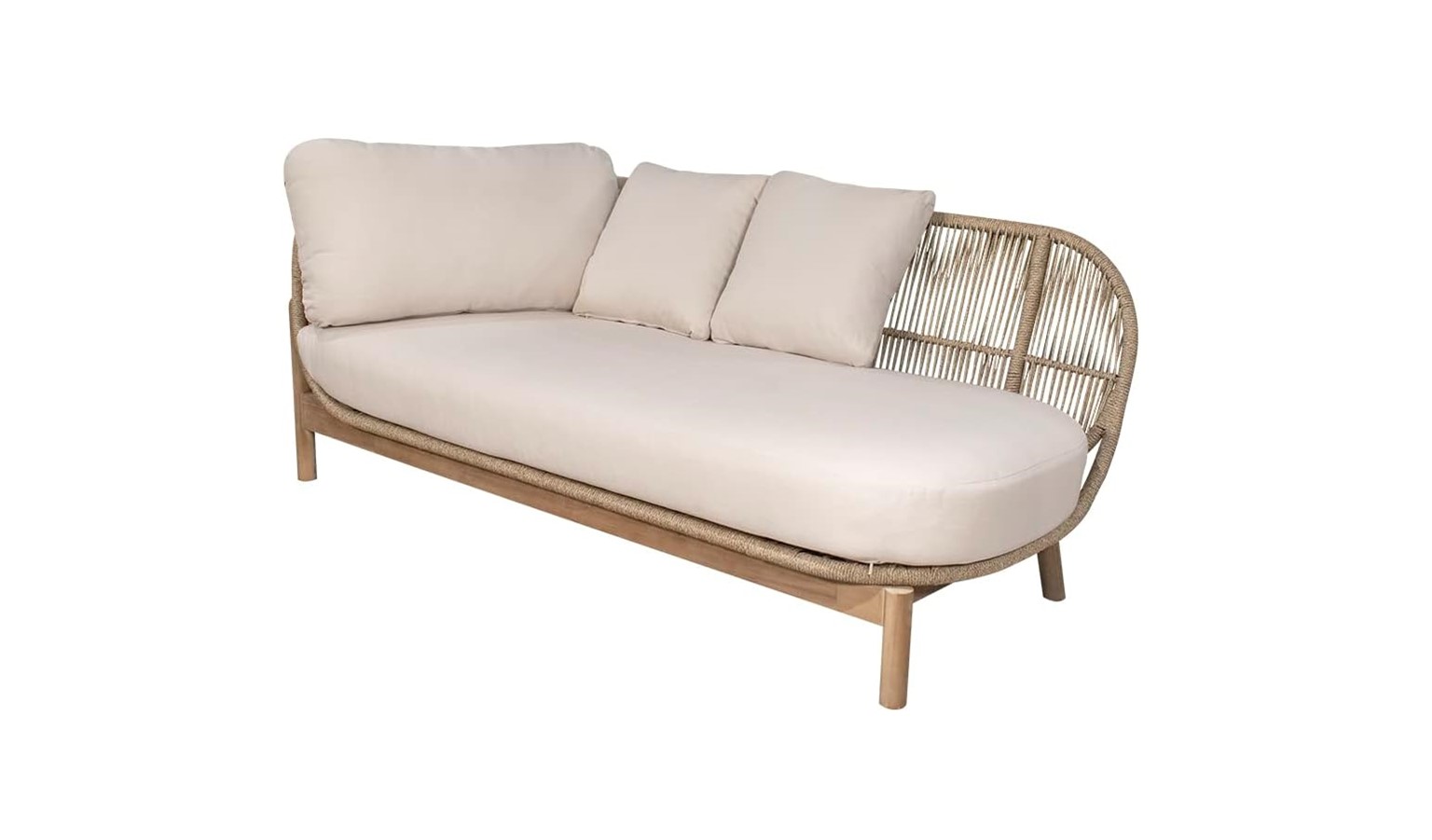 NTH Talara Chaise with Cushions - Light Teak/Beige