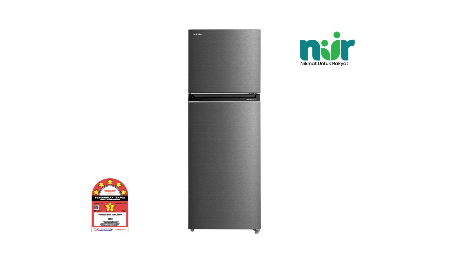 Toshiba 410L 2 Door Inverter Fridge - Maya Grey (GR-RT466WE-PMY(58))