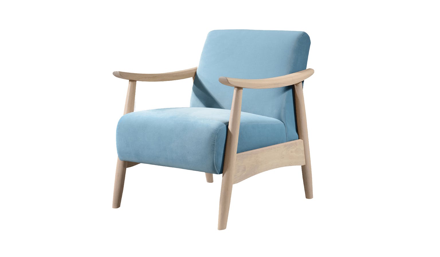 Talia Wooden Arm Chair - Blue / Oak