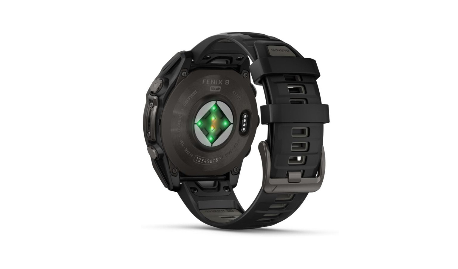 Garmin Fenix 8 Solar Smartwatch 51mm - Carbon Gray DLC Titanium with Black/Pebble Gray Silicone Band (010-02907-70)_4