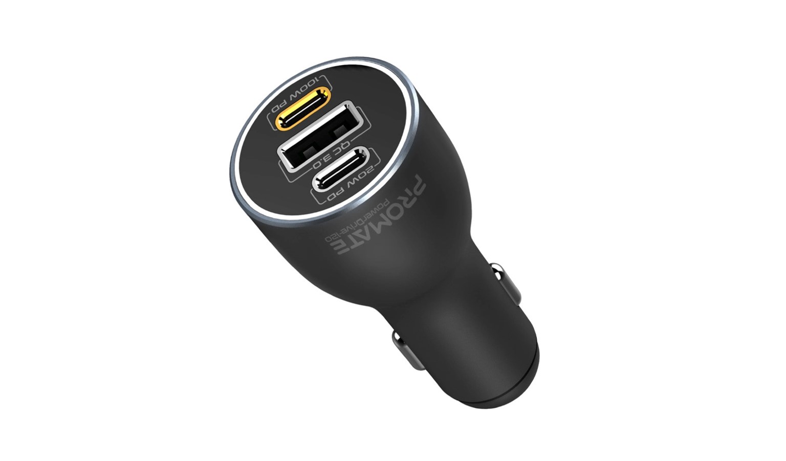 Promate 120W RapidCharge Car Charger - Black (POWERDRIVE-120)