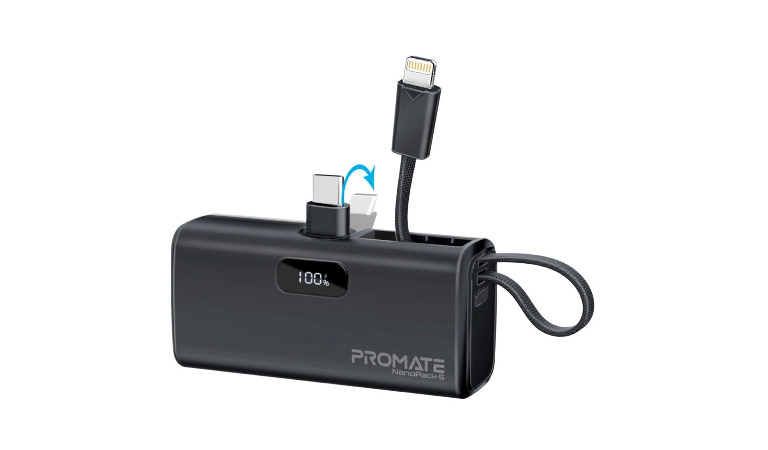 Promate 5000MAH Fast Charging Power Bank - Black (NANOPACK-5.BK)