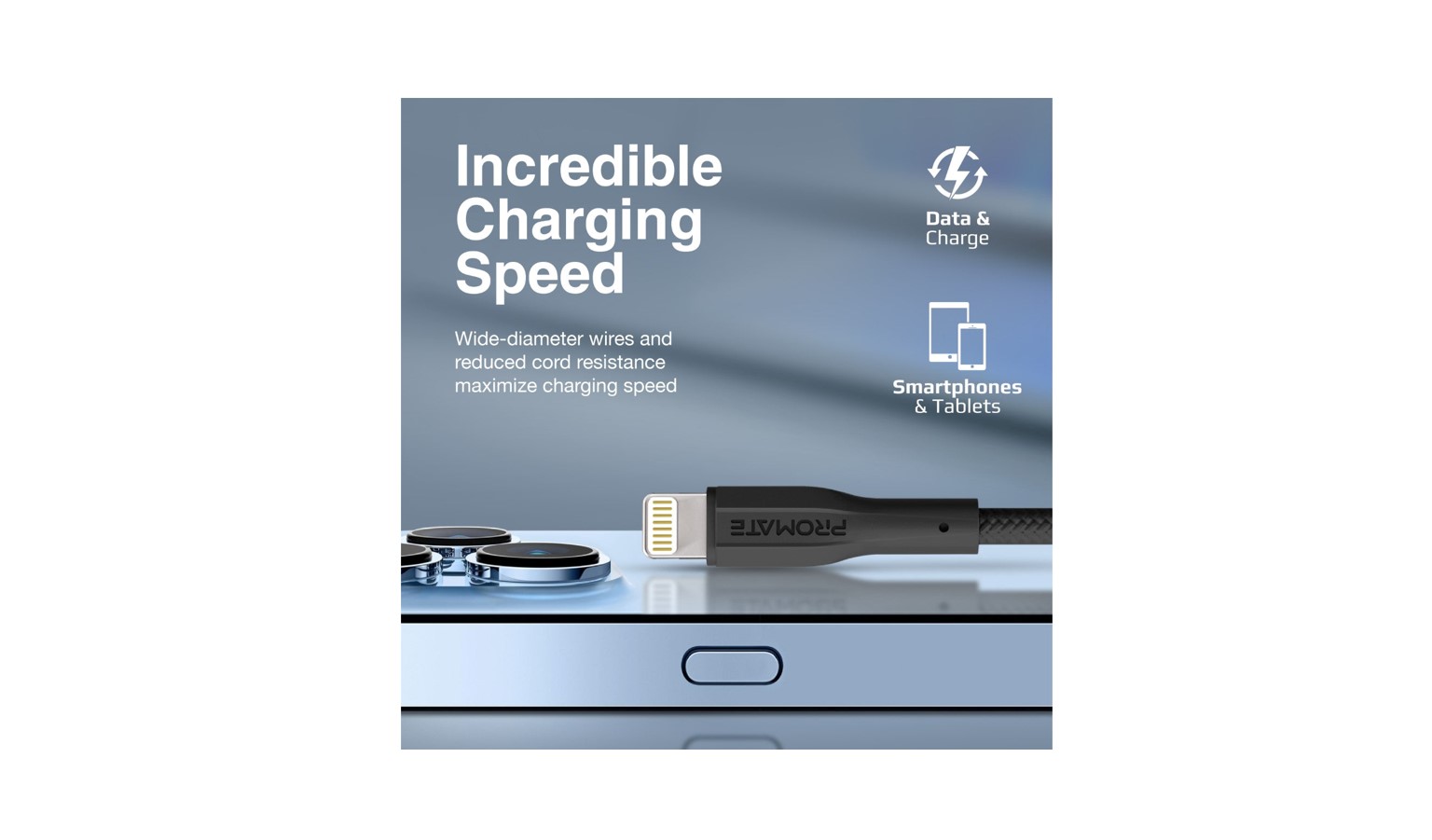 Promate High Tensile Strength Data and Charge Cable - Black (XCORD-AI.BLACK)_1