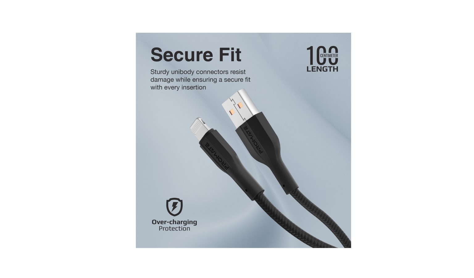 Promate High Tensile Strength Data and Charge Cable - Black (XCORD-AI.BLACK)_3