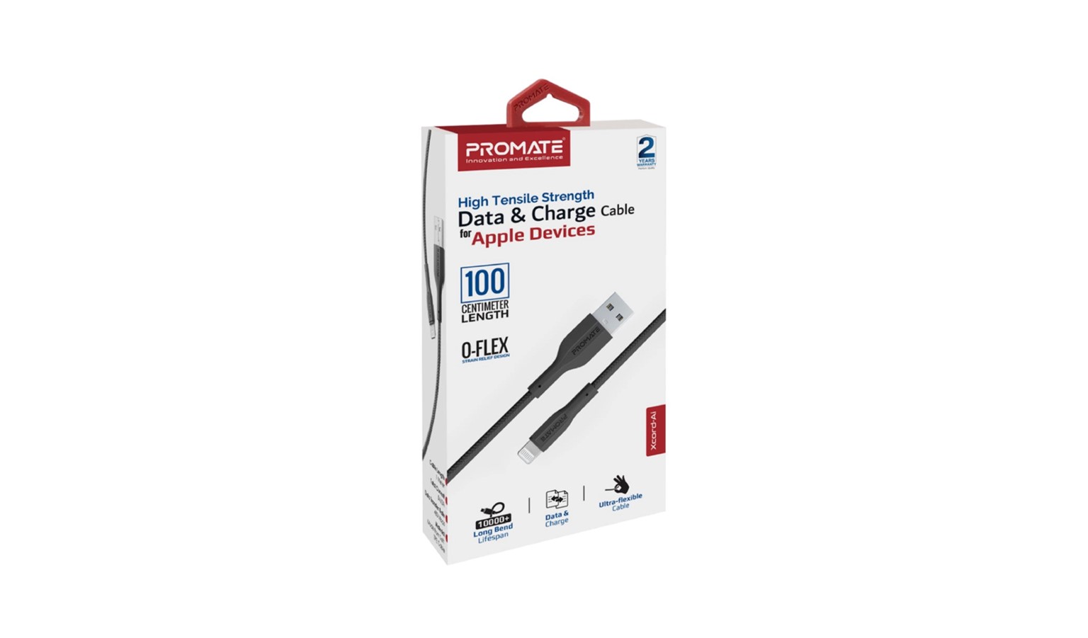 Promate High Tensile Strength Data and Charge Cable - Black (XCORD-AI.BLACK)_4