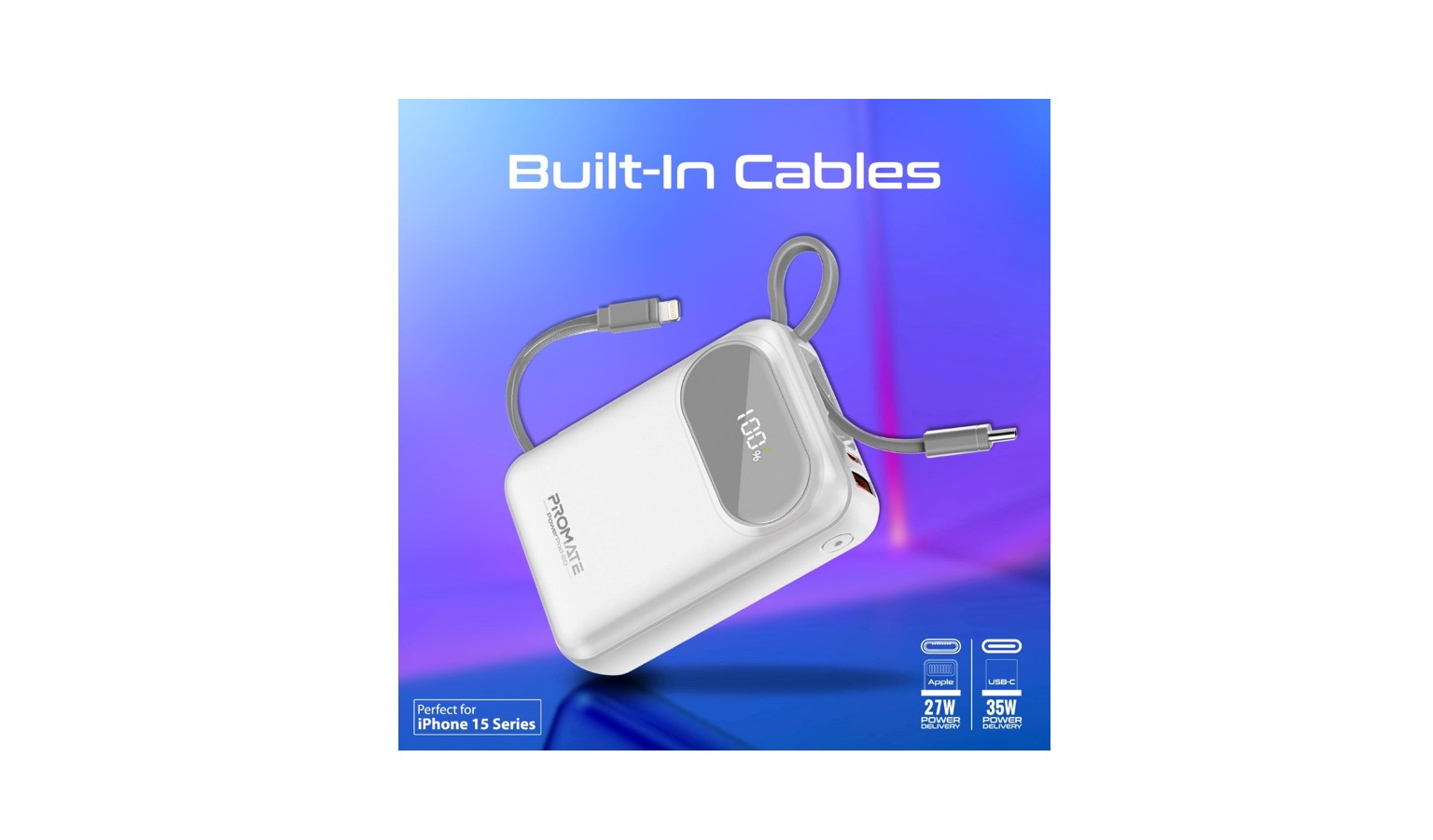 Promate Ultra Compact 35W 20000MAH Power Bank - White (PWRPOD-20.WH)_1