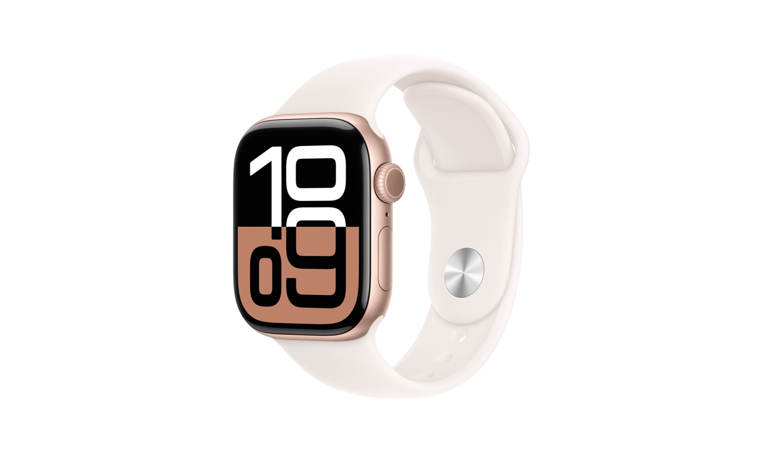 Apple Watch Series 10 (GPS) 42mm - Rose Gold Aluminium Case with Light Blush Sport Band - S/M (MWWH3ZP/A)