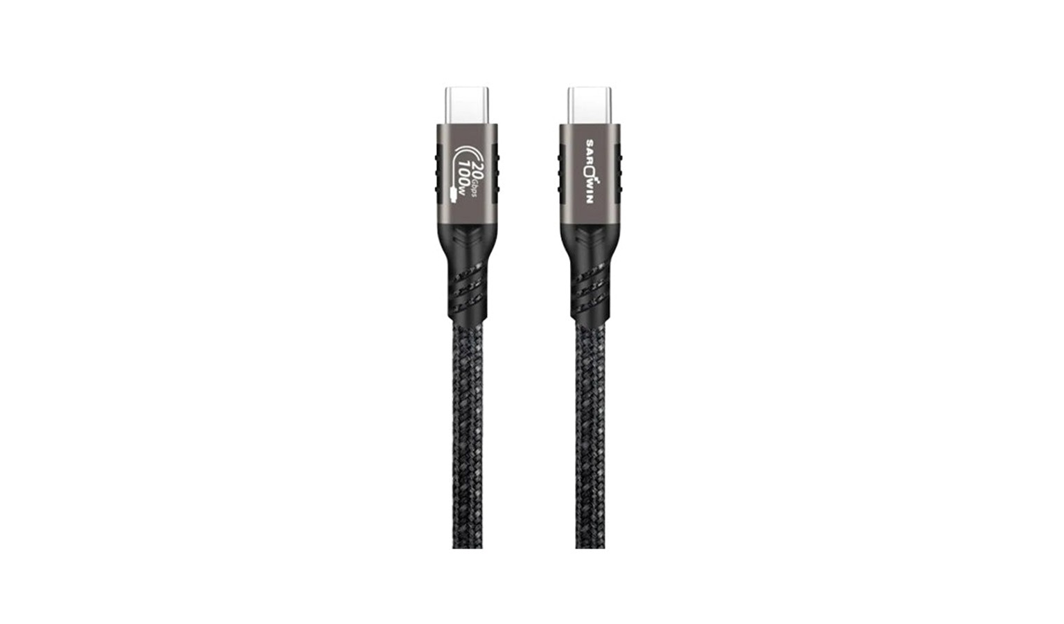 Sarowin 1M USB-C to USB-C 100W Cable - Black (C8C-100W)