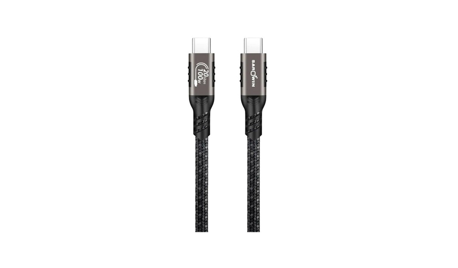 Sarowin 2M USB-C to USB-C 100W Cable - Black (C8C-100W)