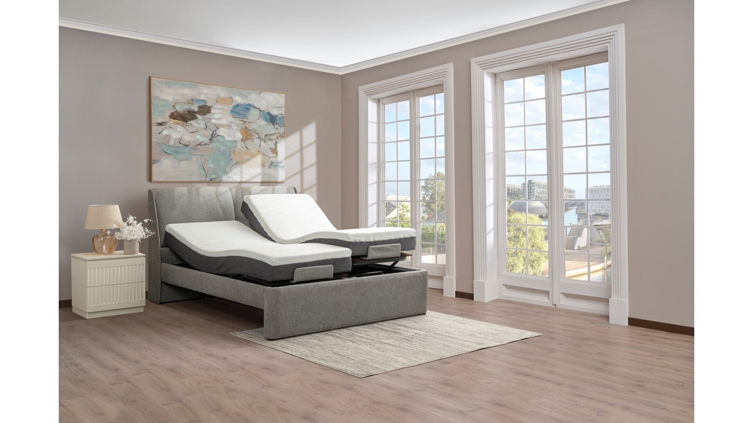 Noria Super Single Adjustable Bed - Dark Grey (CX-91)