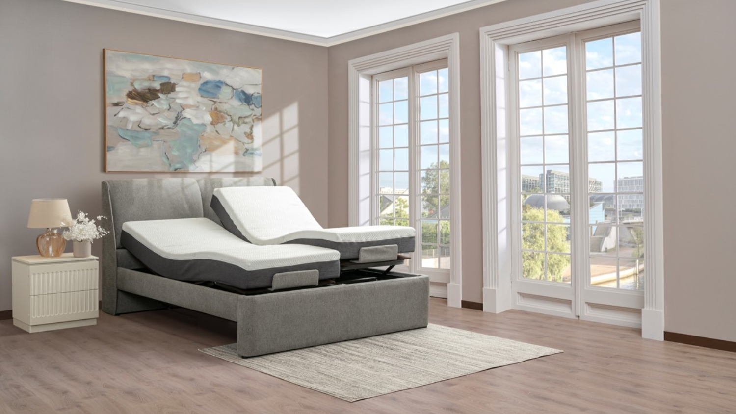 Noria King Adjustable Bed - Dark Grey (CX-91)