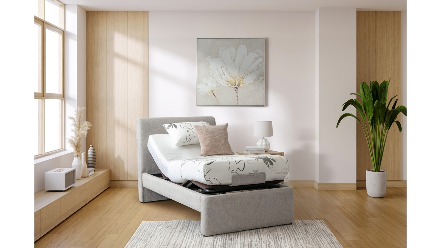 Zory King Adjustable Bed - Light Grey (CX-90)