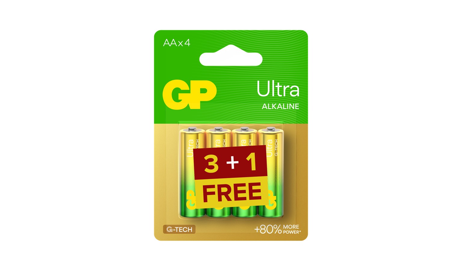 GP Ultra Alkaline 3+1s AA Battery (GPPAC15AU704)